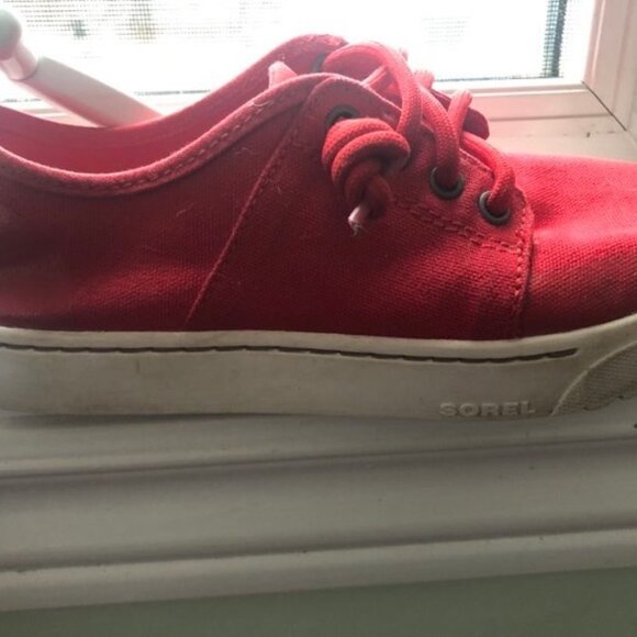 Sorel Red  Canvas Fashion Sneaker Size 7.5 - Picture 3 of 8